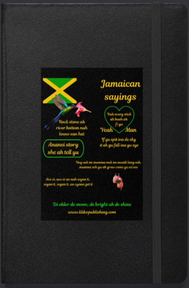 Jamaican flag background with text promoting Jamaican culture and events.